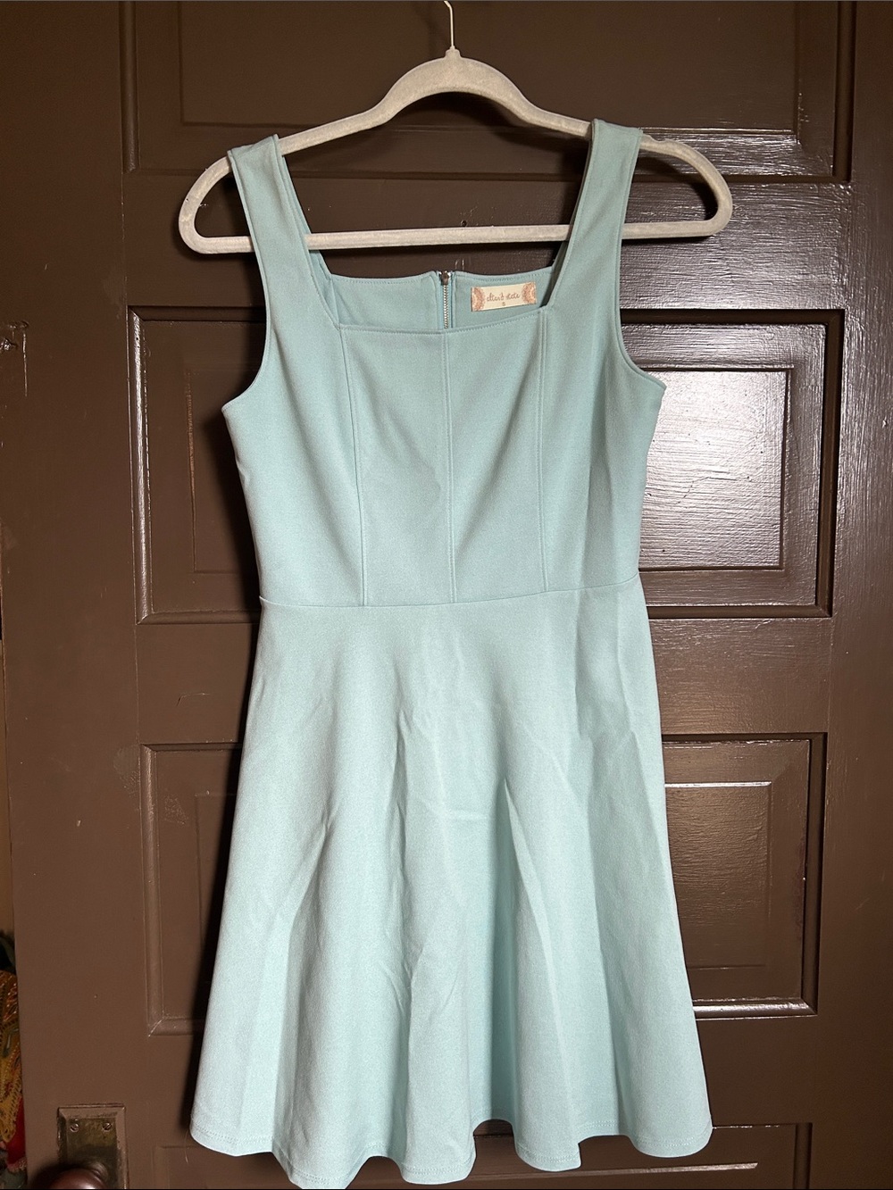 Altar'd State Sleeveless Fit & Flare Dress in Light Aqua